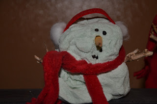 Paper mache snowman