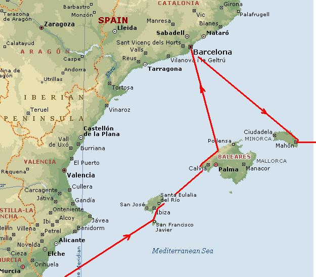 Spanish Balearic Islands Map Spanish Balearic Islands Map