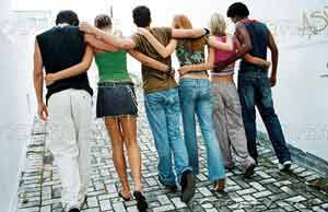 walking with friends
