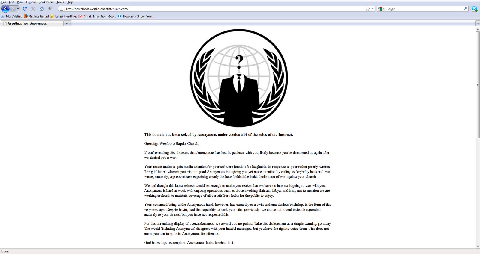 Hacker Message