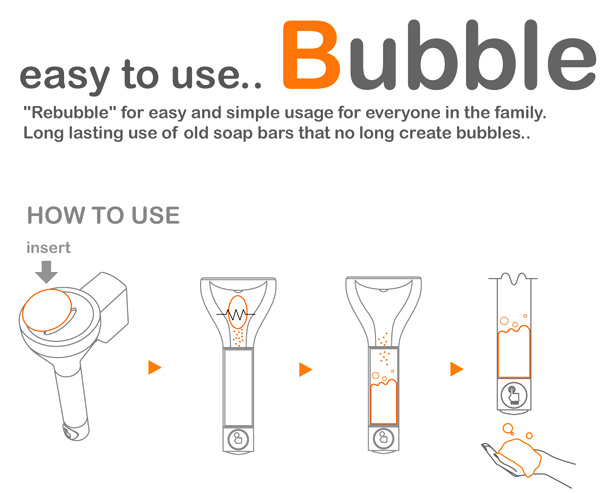 Уникальный дозатор для мыла Re-Bubble для общественных туалетов Уникальный дозатор для мыла Re-Bubble для общественных туалетов
