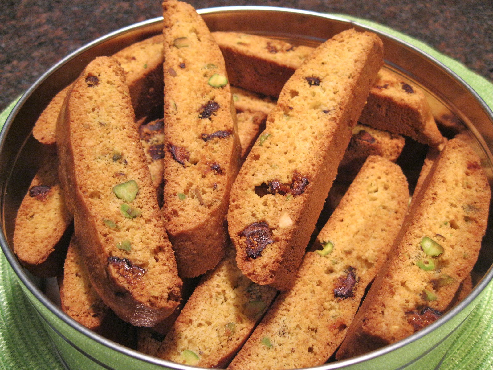 Bakeaway with Me Cornmeal, Pistachio, Fig Biscotti and an Award!