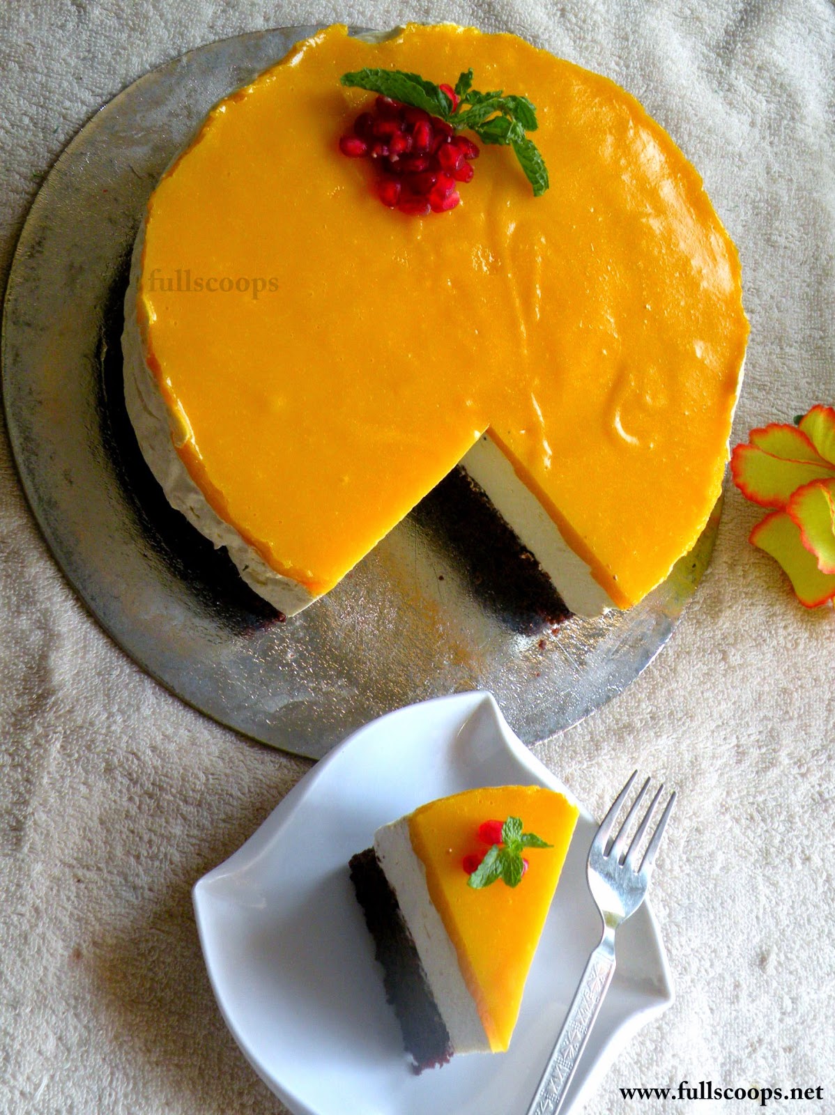 Eggless Mango Mousse Cake Full Scoops A food blog with easy,simple & tasty recipes!