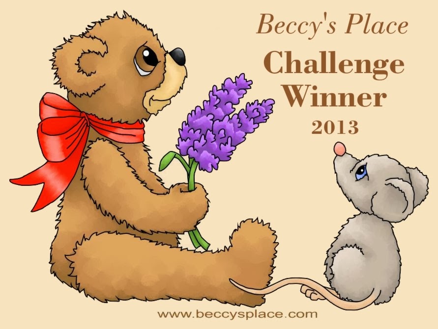 I was one of the three monthly winners at Beccy's Place for the month of holiday cards