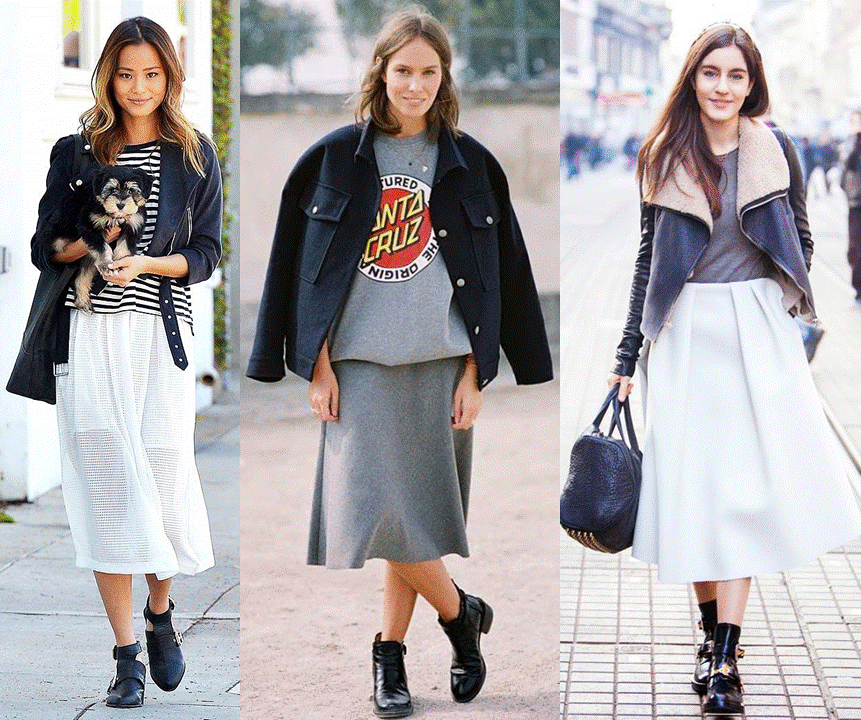 saia com botinha curta