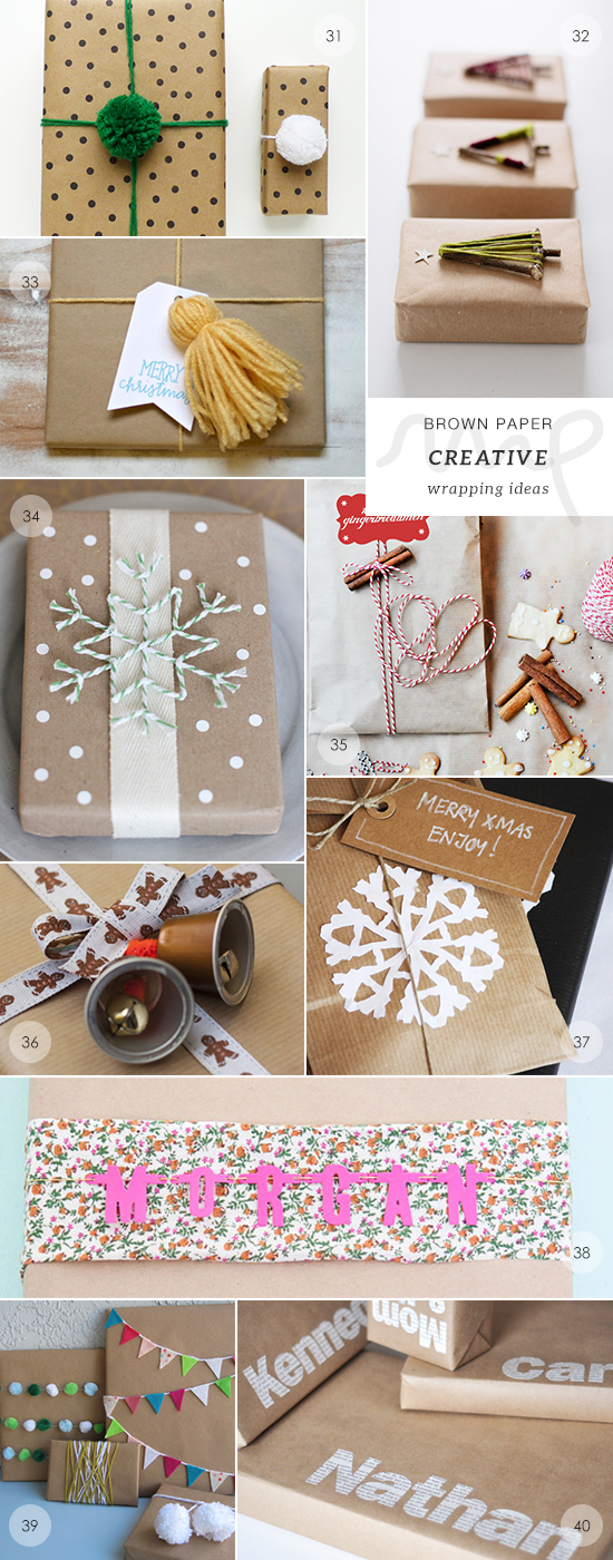 10 Clever + Unique Ways To Wrap Gifts with Brown Kraft Paper. DIY Gift  Wrapping Ideas - How To …