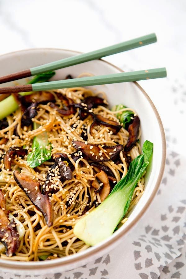 Shiitake Bok Choy Soba Noodle Bowl Cooking is Crazy