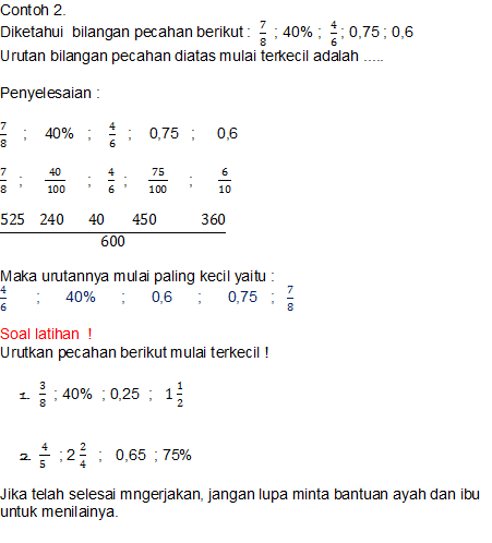 Cara Mudah Mengurutkan Pecahan Kependidikan Com