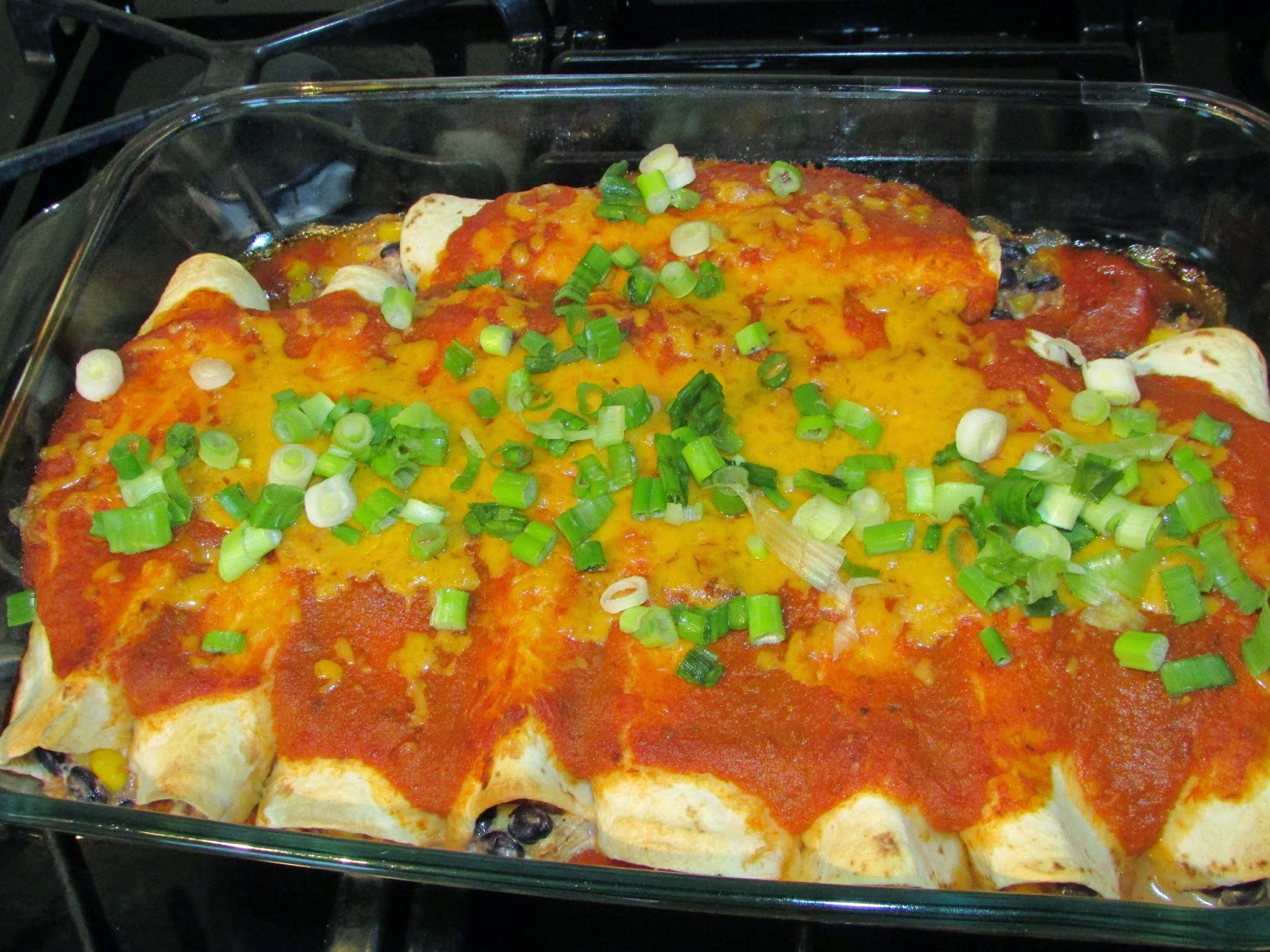 Cooking With Carlee Creamy Black Bean and Corn Chicken Enchiladas