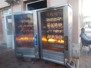 Grilled Chicken a popular street food in Siyob Bazaar in Samarkand.