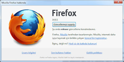Firefox 15 güncellemesi