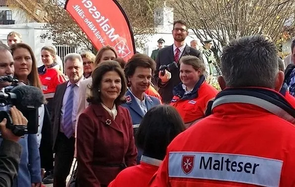 Queen Silvia of Sweden visited the Silviahemmet's Day Centre (German: Tagesstaette der Malteser fuer Menschen in der Fruehphase der Demenz)