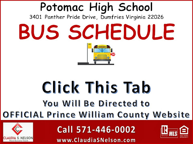 Potomac High School, Dumfries VA, Find out what time bus is comin, bus schedule