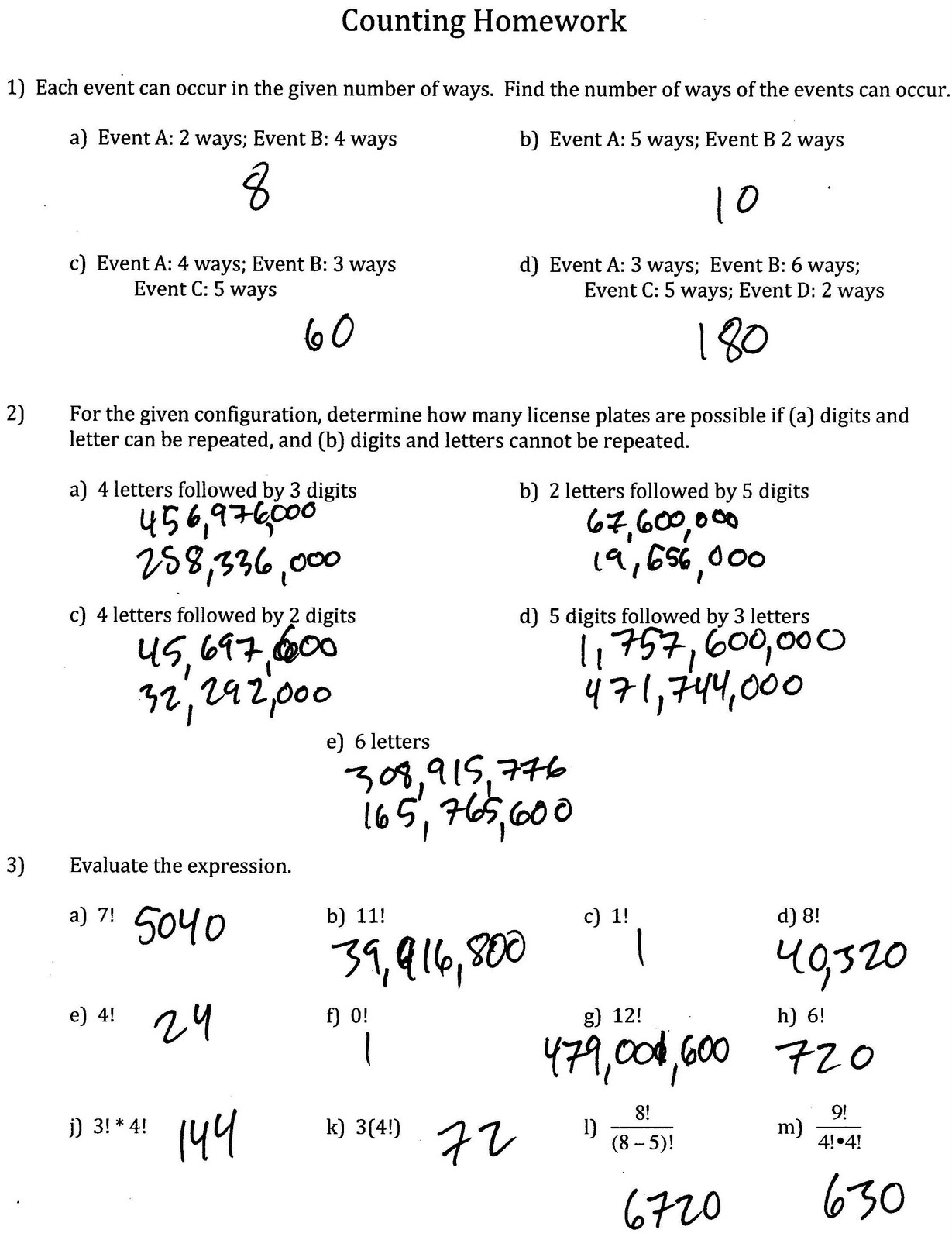 Worksheets Counting Principle Worksheet 100 the fundamental counting principle worksheet mr suominen u0027s math homepage may 2011