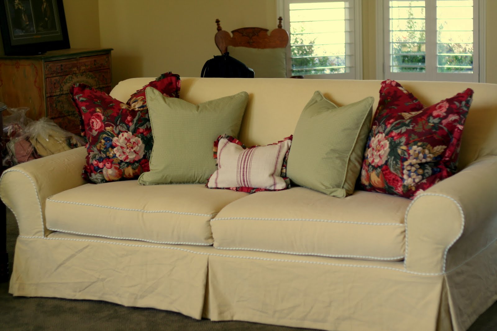 Custom Slipcovers by Shelley Country Family Room slipcovers