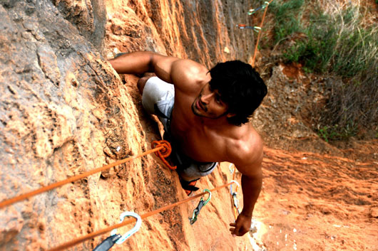 Vidyut Jamwal - rock climbing at Argentina Vidyut Jamwal - rock climbing at Argentina