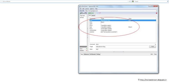 HOW TO INSERT A NEW COMMAND IN SELENIUM IDE SCRIPT?