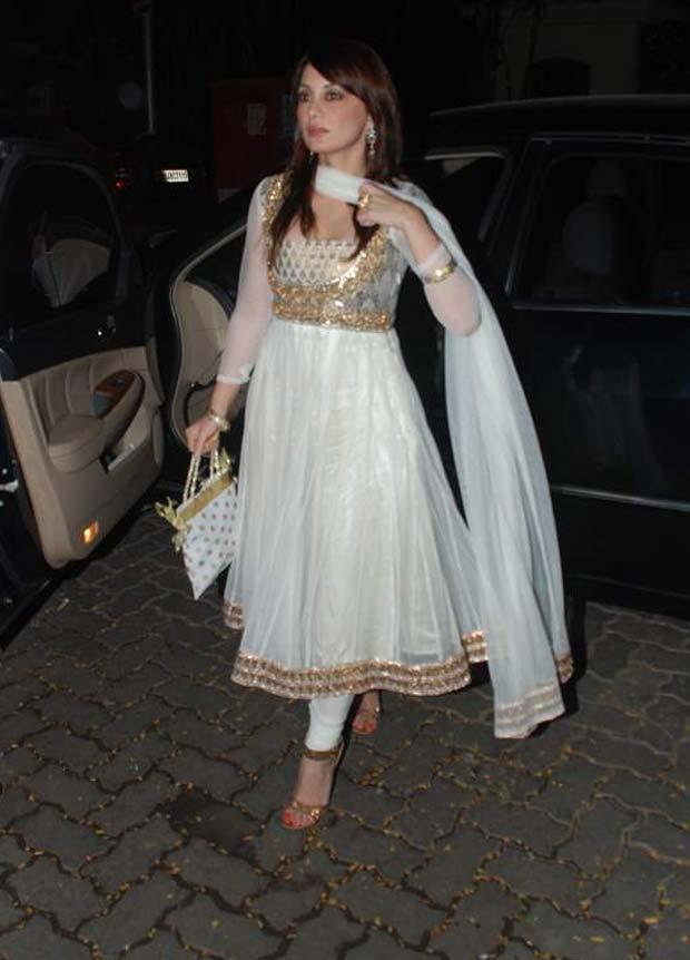white golden anarkali