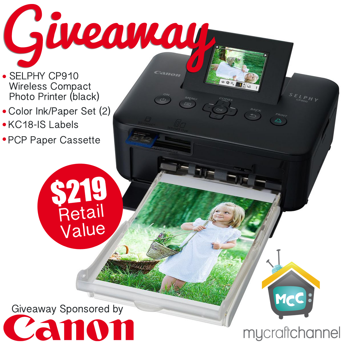 My Craft Channel MCC + Canon Electronics Survey and Photo Printer Giveaway