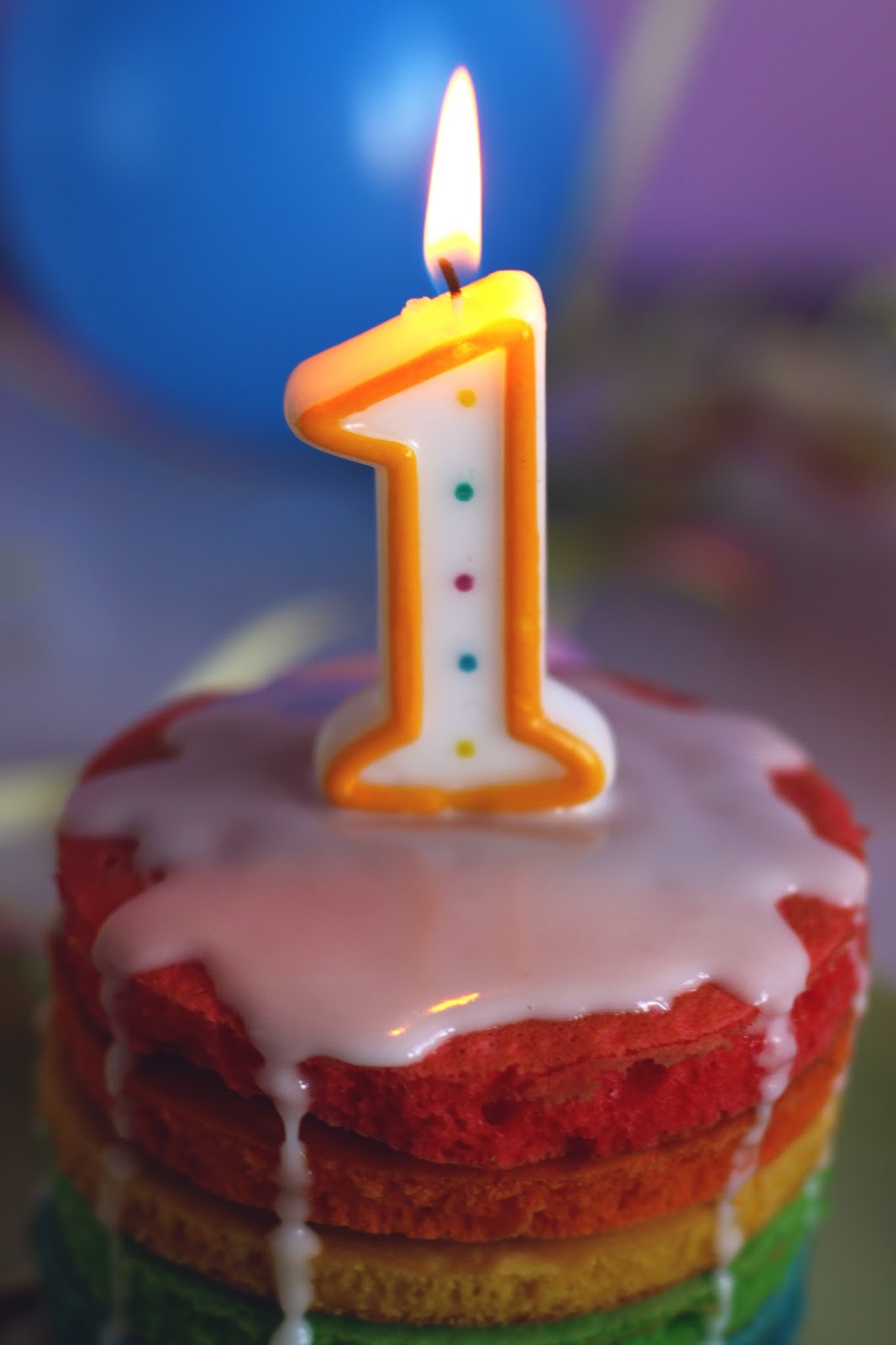 Pancake Stories Rainbow Birthday Pancakes with Lemon Frosting