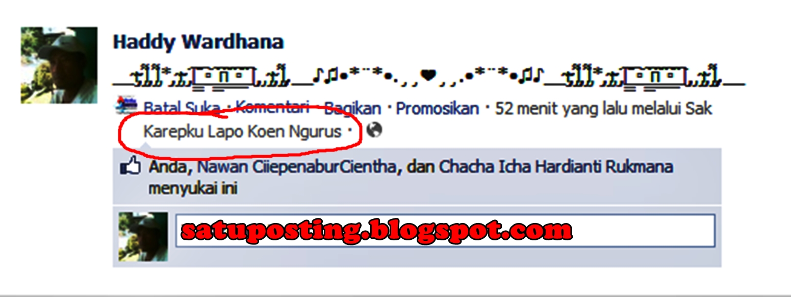 Cara buat status via keren buatan sendiri di fb