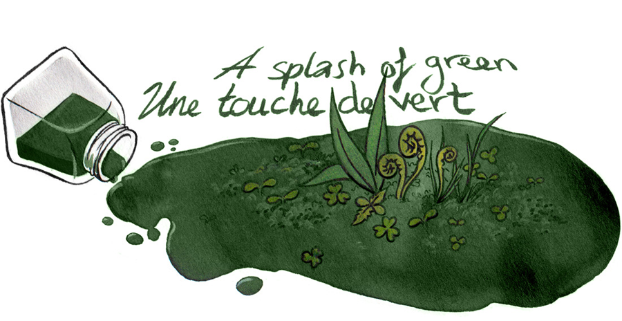 Une touche de vert. A splash of green.