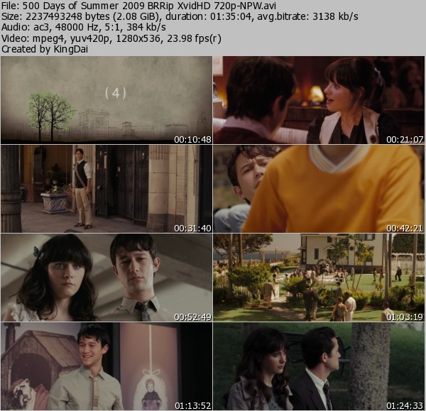 500 days of summer 720p 400mb