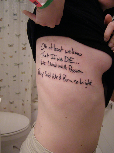 Tattoos in writing