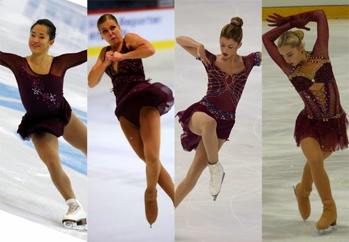 V-H: Angela Wang (USA), Nicole Rajicova (SVK), Samantha Cesario (USA) og Aleksandra Golovkina (LTU)