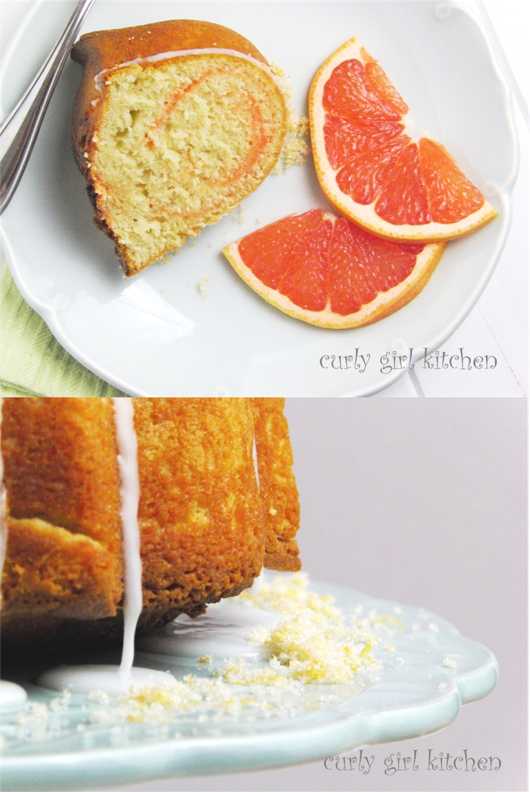 Curly Girl Kitchen Citrus Swirl Bundt Cake and Red Grapefruit Curd