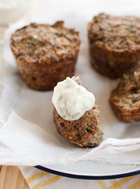 Scandi Home Grainfree, sugarfree zucchini minicakes with mint yoghurt