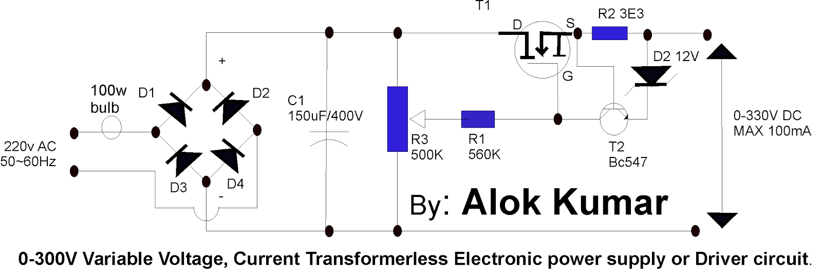 electronic circuits, transformerless power supply, led driverselectronic circuits, transformerless power supply, led drivers, battery chargers, solar circuits led