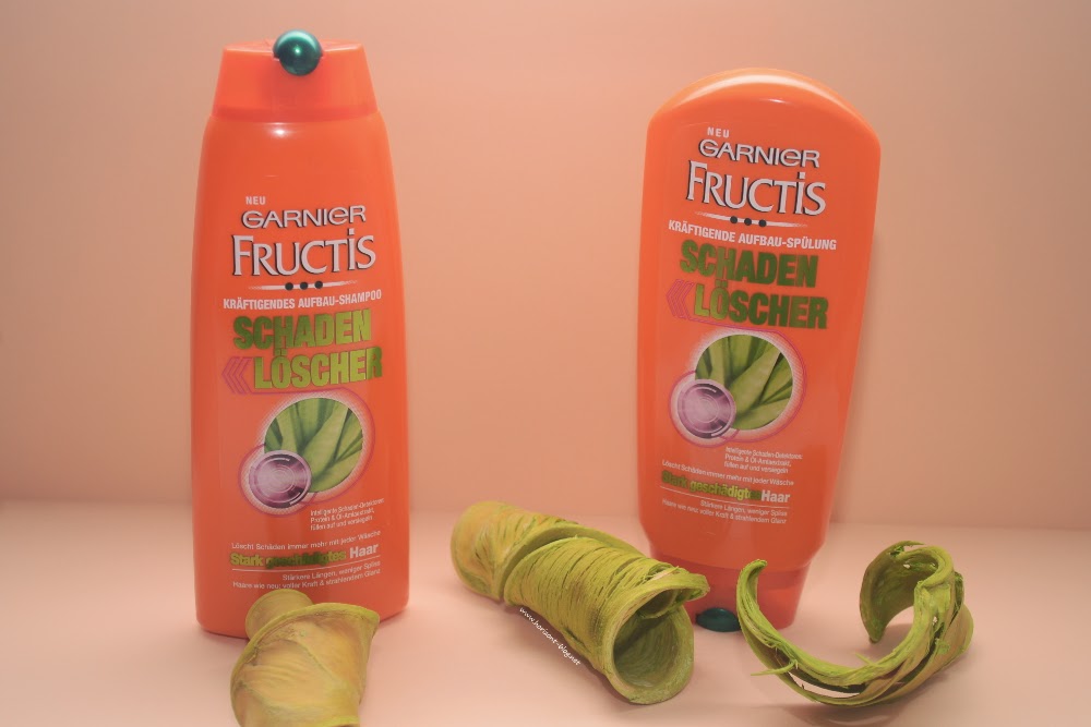 Schadenlöscher Aufbau-Shampoo und Kräftigende Pflege-Spülung von Garnier Fructis