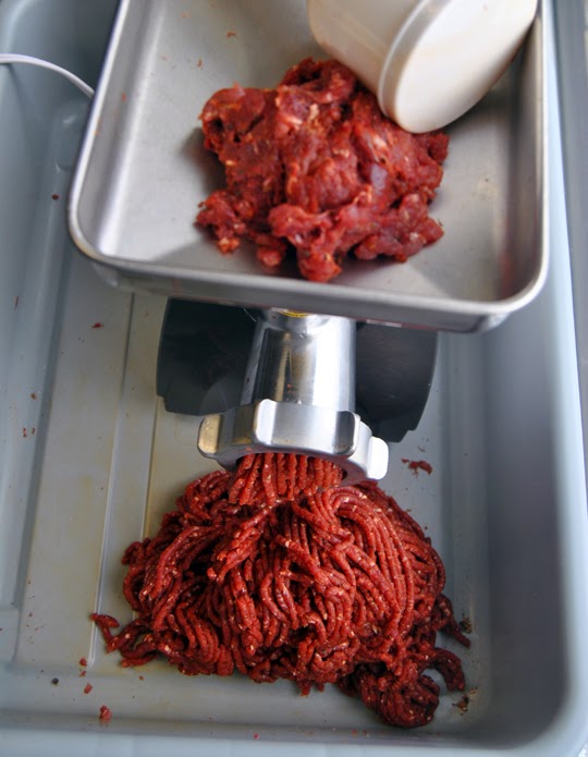 Next, use a Sausage Stuffer or a Sausage Stuffing Attachment for your