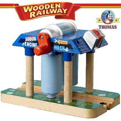 Realistic model Sodor Wash down Thomas the train Wooden Railway toy for boys interactive activities