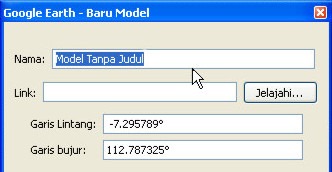 Menambahkan model Google SketchUp pada Google Earth-2 Menambahkan model Google SketchUp pada Google Earth-2
