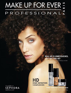 unretouched beauty ad campaign, make up for ever HD, HD makeup, laticia rolle