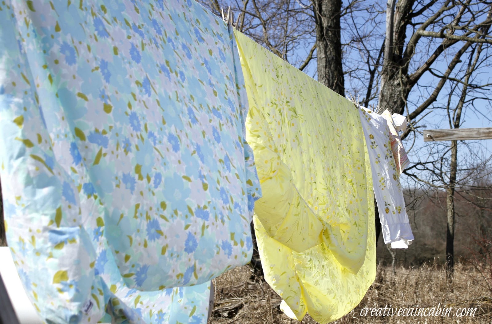 Vintage Sheets on the Line CREATIVE CAIN CABIN