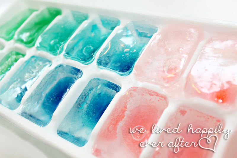 Colorful Party Ice Cubes Using Food Coloring! We Lived Happily Ever