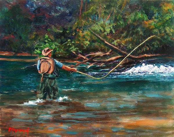 How to paint Landscapes - Fly Fishing the Elk River 