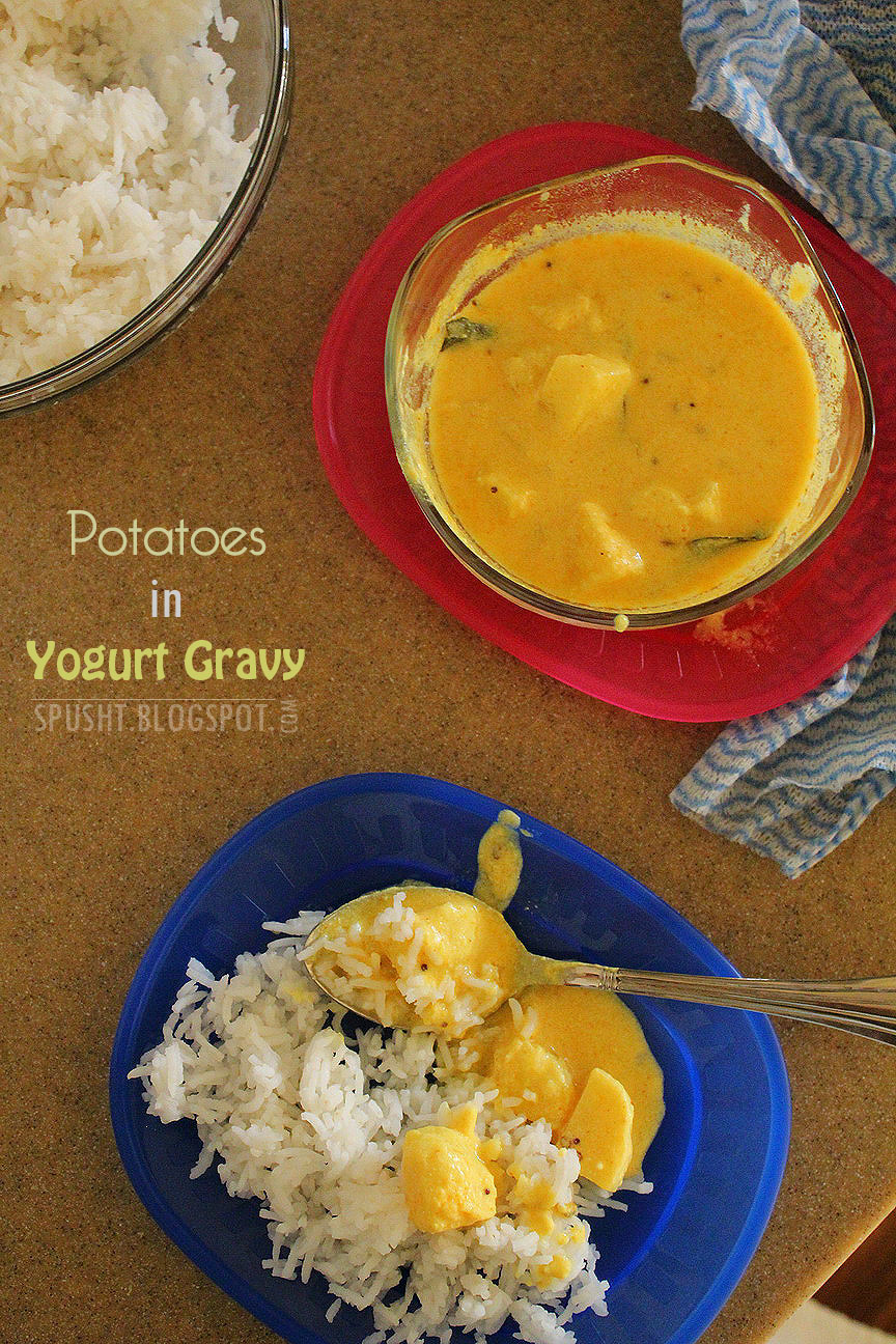 Spusht Dahiwale Aloo Recipe Potatoes in Yogurt Gravy Recipe
