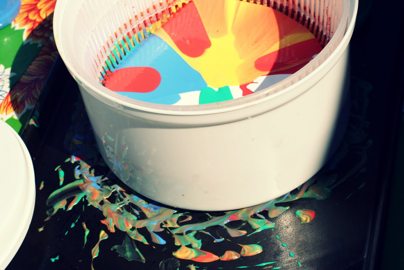 a bit of sunshine make something monday salad spinner spin art