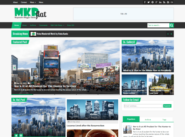 MKRflat - Responsive Magazine/News Blogger Theme MKRflat - Responsive Blogger Theme