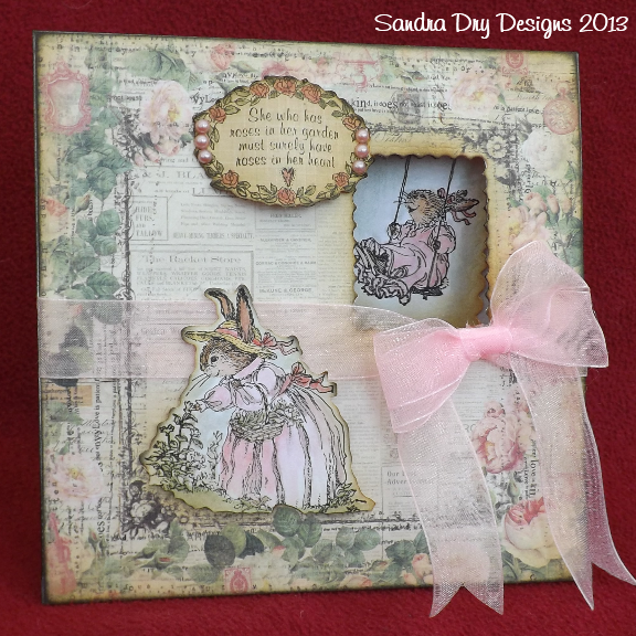 Sandra Dry Designs Holly Pond Hill 'She who has roses' card