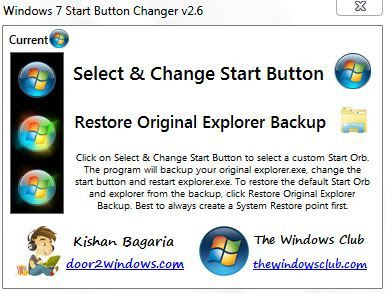 windows 7 start button changer