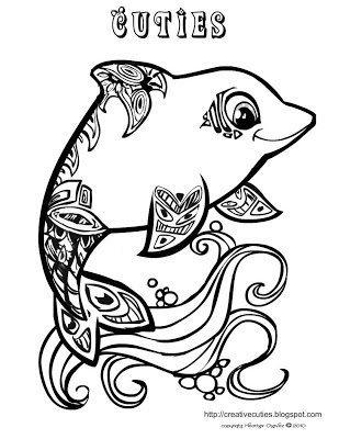 Cute Dolphin Coloring Pages