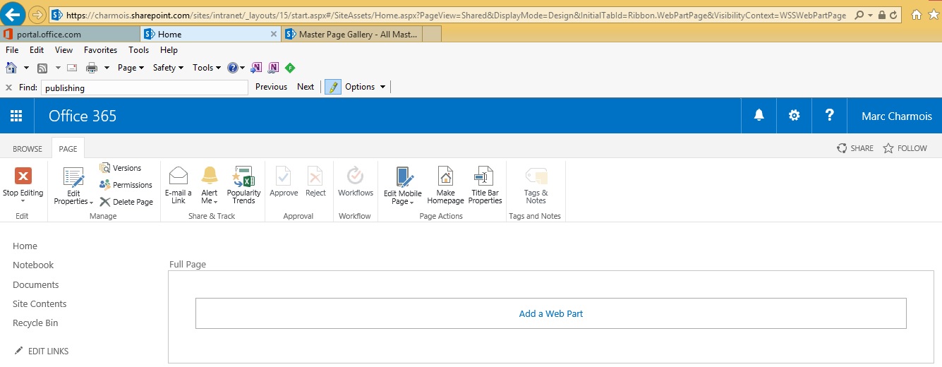 sharepoint online publishing site