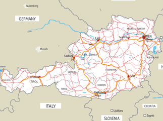 Map of Austria Region Geography Political