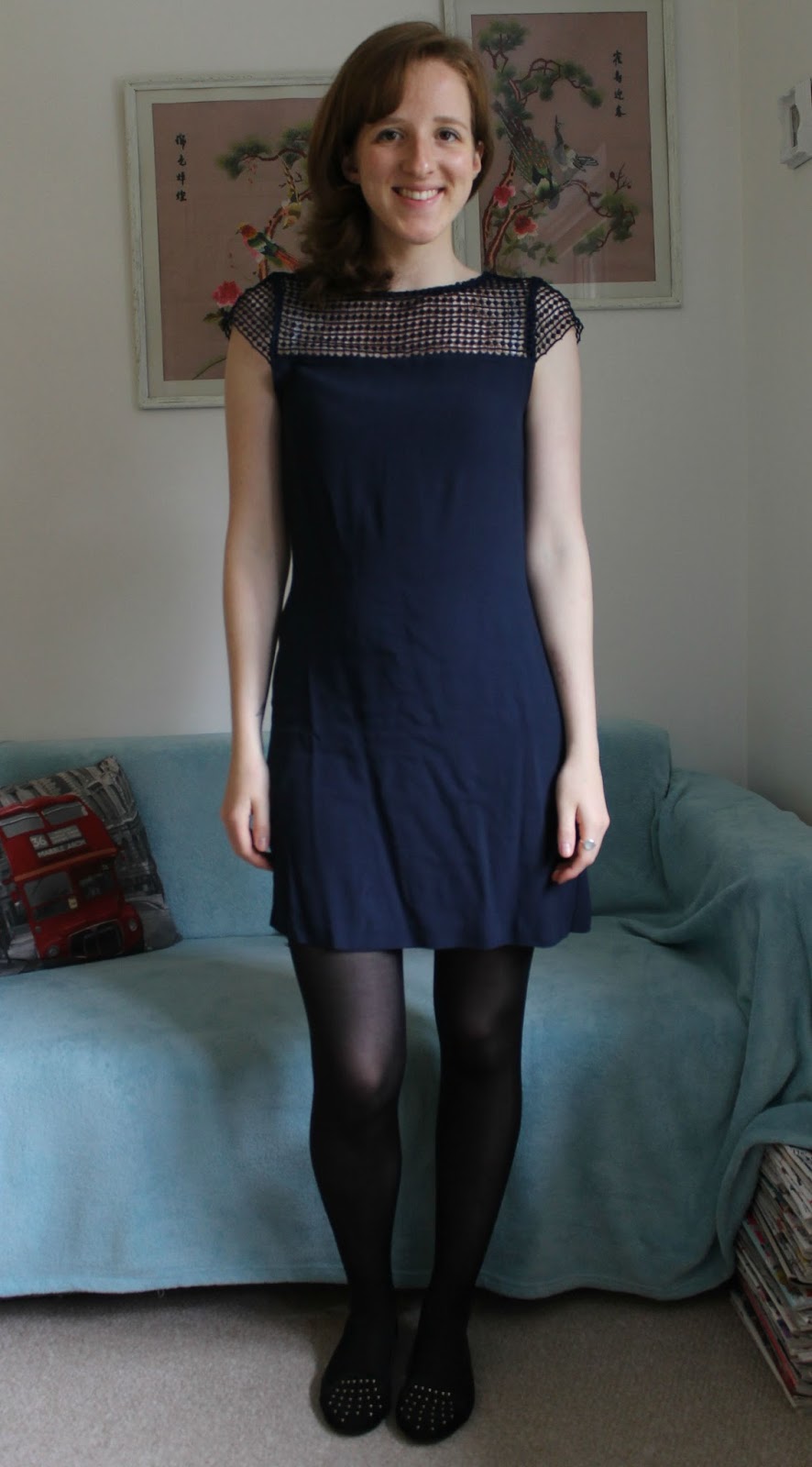 navy shift dress work