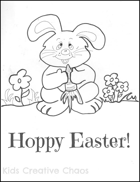 Easter Bunny Coloring Page Printable for kids